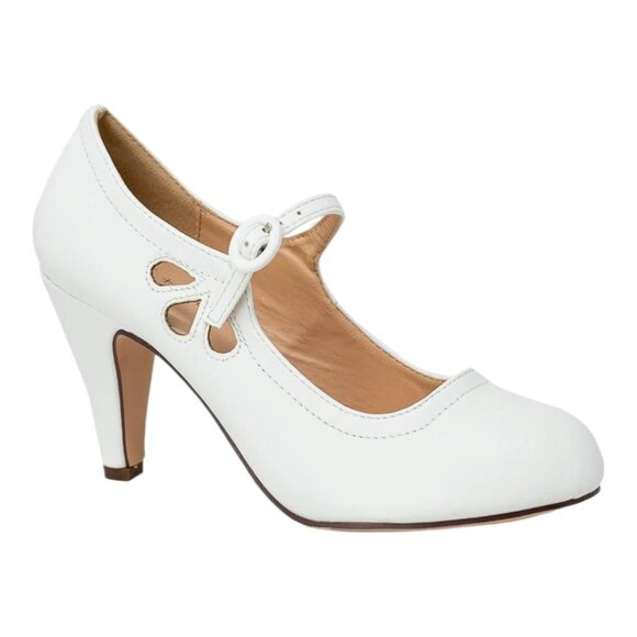 New Chase & Chloe Kimmy-21 Mary Jane Heels - Color: White PU - Size: 6 (22.5 cm) - Picture 8 of 9